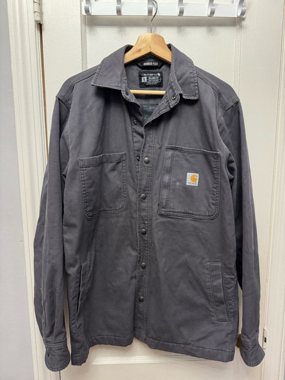 Carhartt Men's Rugged Flex Fleece-Lined Shirt Jacket - Dark Grey